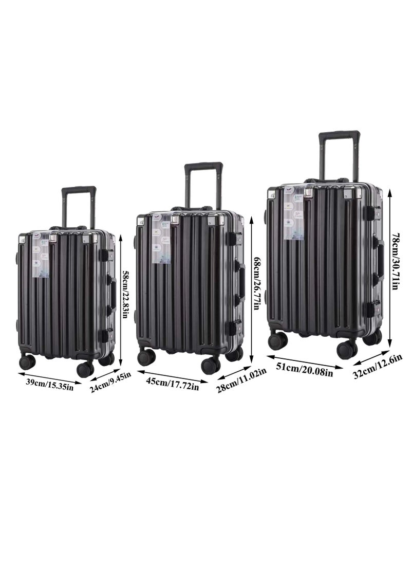 حقيبة سفر خفيفة الوزن وأنيقة، حقيبة سفر صلبة، حقيبة سفر كبيرة مسجلة بأربع عجلات دوارة 360 درجة (المقاسات: 18/20/22/24/26/28 بوصة) - Image 1